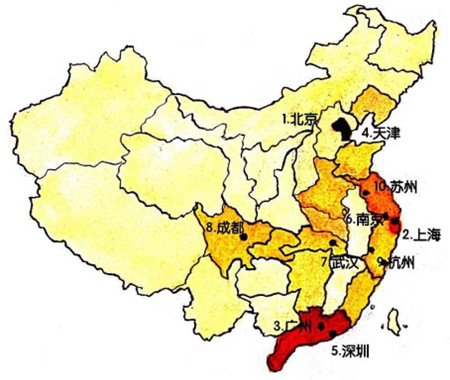 亞馬遜中國“吃貨”地圖